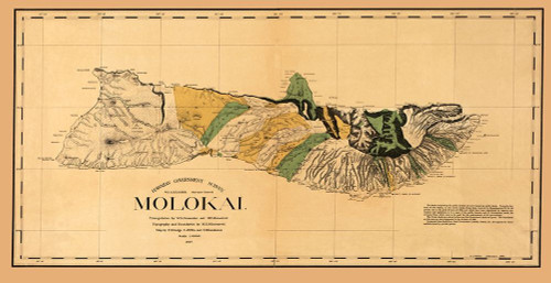 Molokai Hawaii - Willis 1897 Poster Print by Willis Willis # HIMO0001