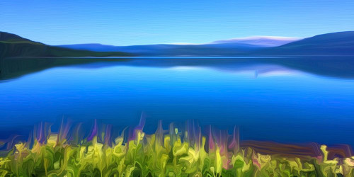 Norway Fjord Oil Poster Print by Heidi Bannon # HBA116996