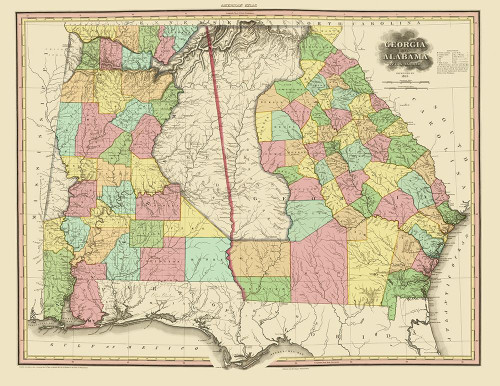 Georgia, Alabama - Tanner 1825 Poster Print by Tanner Tanner # GAZZ0017