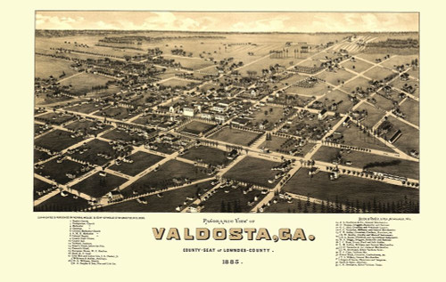 Valdosta Georgia - Norris 1885 Poster Print by Norris Norris # GAVA0001