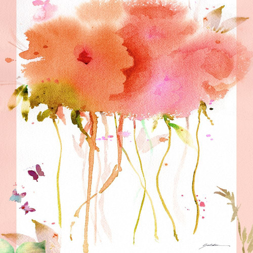 Butterfly Blossoming Poster Print by Sheila Golden # G2122D