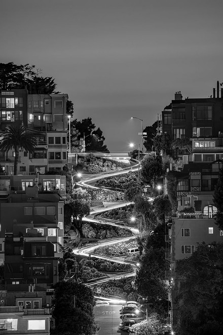 Lombard Street BW Poster Print by Bruce Getty # G2066D