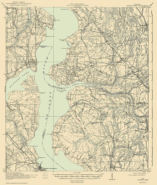 Orange Park Florida Quad - USGS 1918 Poster Print by USGS USGS # FLOR0001