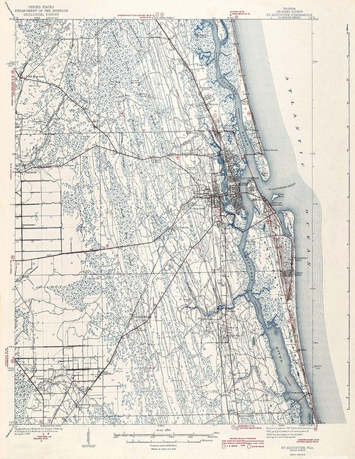 St Augustine Florida Quad - USGS 1943 Poster Print by USGS USGS # FLST0002