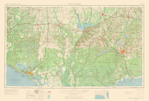 Tallahassee Florida Quad - USGS 1954 Poster Print by USGS USGS # FLTA0007