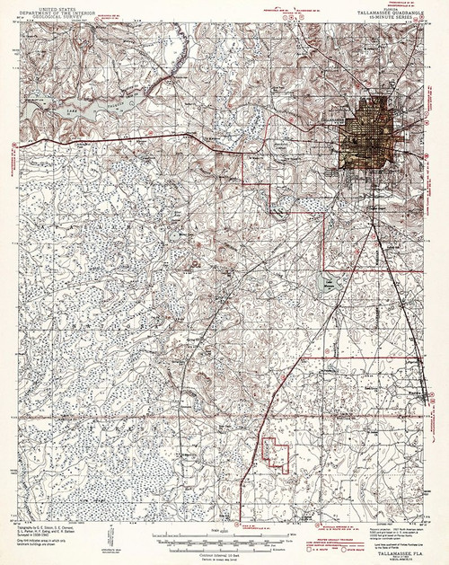 Tallahassee Florida Quad - USGS 1943 Poster Print by USGS USGS # FLTA0001