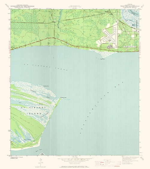 West Pass Florida Quad - USGS 1943 Poster Print by USGS USGS # FLWP0001