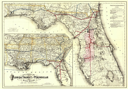 Florida Transit and Peninsula Railroad 1882 Poster Print by Colton Colton # FLZZ0021
