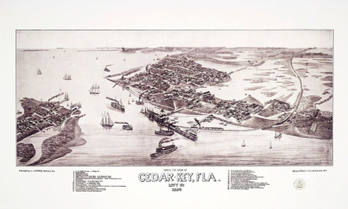 Cedar Key Florida - Stoner 1884 Poster Print by Stoner Stoner # FLCE0002