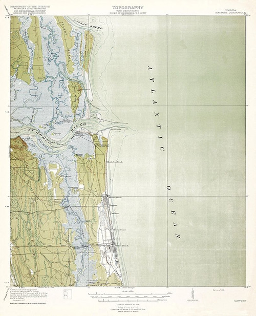 Mayport Florida Quad - USGS 1918 Poster Print by USGS USGS # FLMA0003