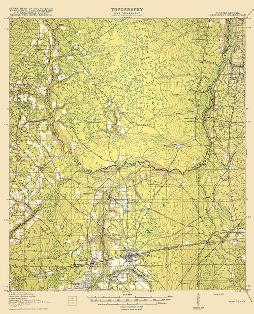 Macclenny Florida Georgia Quad - USGS 1918 Poster Print by USGS USGS # FLMA0001
