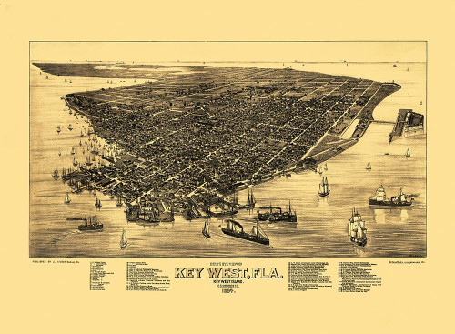 Key West Florida - Stoner 1884 Poster Print by Stoner Stoner # FLKE0001