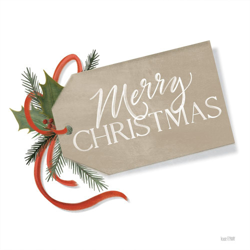 Merry Christmas Gift Tag Poster Print by House Fenway House Fenway # FEN212