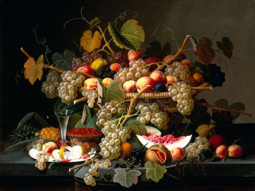 Still Life with Fruit Poster Print by Ronald Bolokofsky # FAS2280