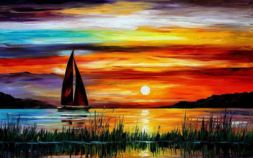 Peaceful Sunset Poster Print by Ronald Bolokofsky # FAS2235