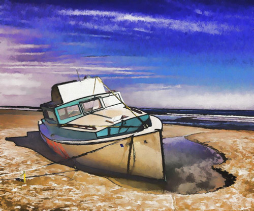 Beached Boat Poster Print by Ronald Bolokofsky # FAS2185
