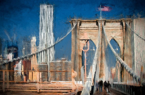 Brooklyn Bridge Poster Print by Ronald Bolokofsky # FAS2188