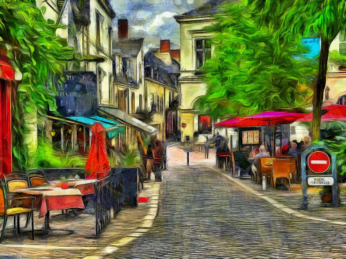 Cafe de Paris Poster Print by Ronald Bolokofsky # FAS2075