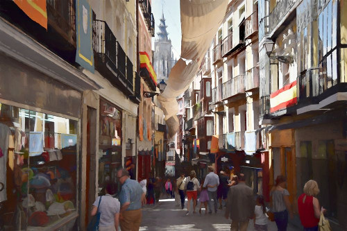 Toledo Street Shops Poster Print by Ronald Bolokofsky # FAS2154