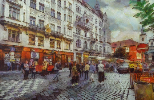 Prague On the Go I Poster Print by Ronald Bolokofsky # FAS2119