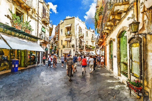 Taormina Sicily Poster Print by Ronald Bolokofsky # FAS2149