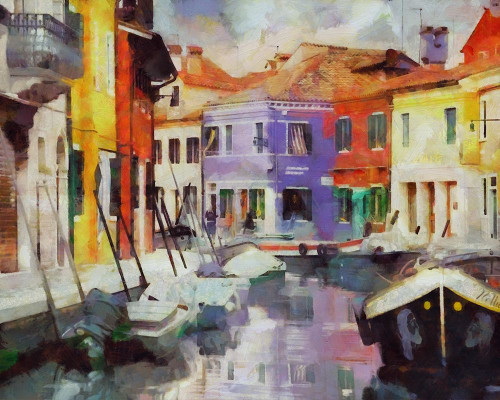 Canal Reflections II Poster Print by Ronald Bolokofsky # FAS2165