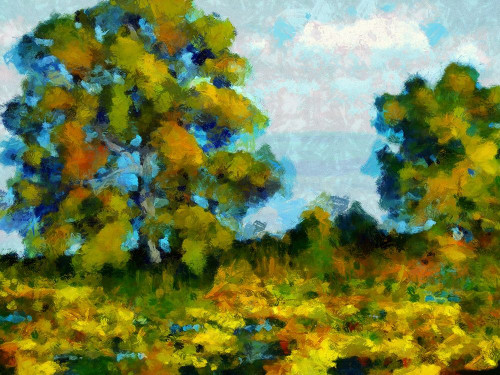 Oak Hill Poster Print by Ronald Bolokofsky # FAS1999