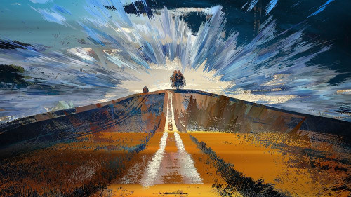 Tree On A Hill Poster Print by Ronald Bolokofsky # FAS2036