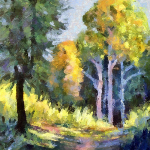 Forest Walk Poster Print by Ronald Bolokofsky # FAS1941