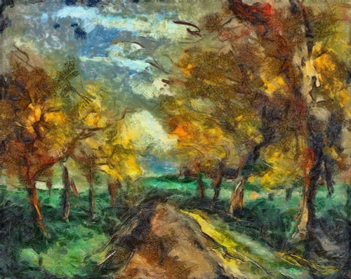 Tree Lined Road Poster Print by Ronald Bolokofsky # FAS1931