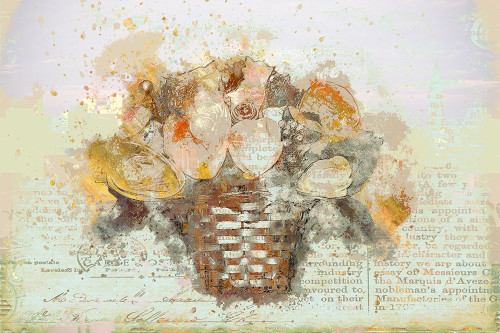Basket of Flowers I Poster Print by Ronald Bolokofsky # FAS1849