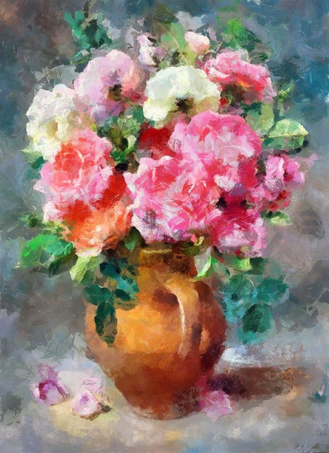 Jug of Flowers II Poster Print by Ronald Bolokofsky # FAS1864
