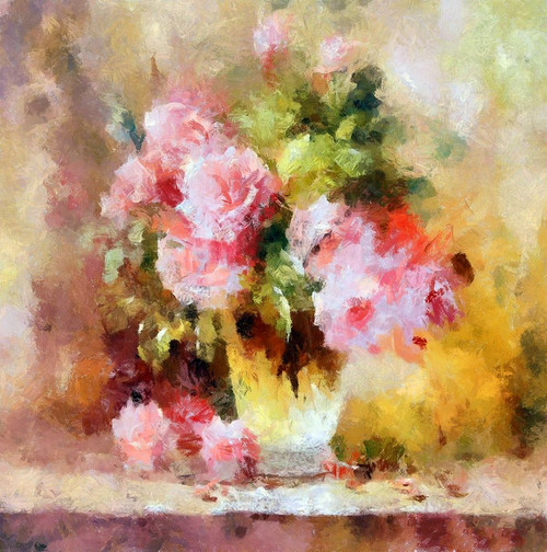 Pink Roses II Poster Print by Ronald Bolokofsky # FAS1810