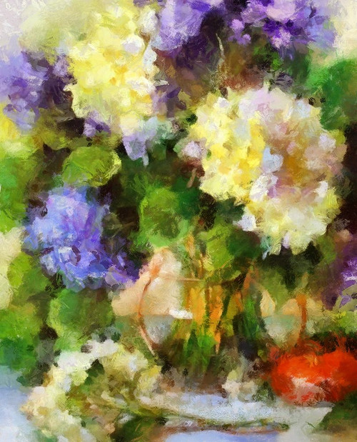 Hydrangea Bouquet I Poster Print by Ronald Bolokofsky # FAS1801