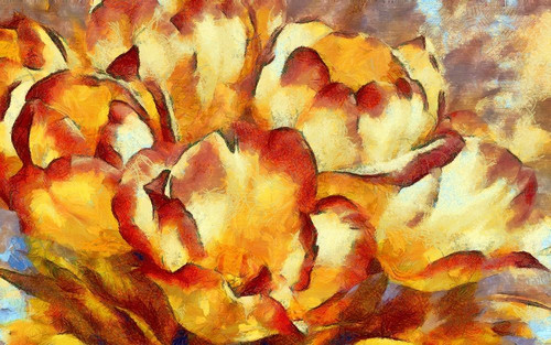 Fire Tulips I Poster Print by Ronald Bolokofsky # FAS1817
