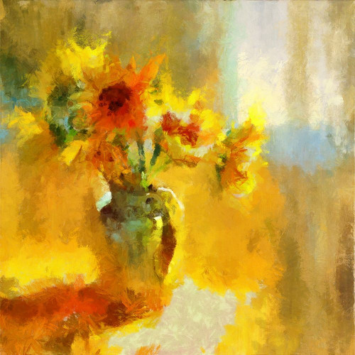 Yellow Bouquet Poster Print by Ronald Bolokofsky # FAS1891