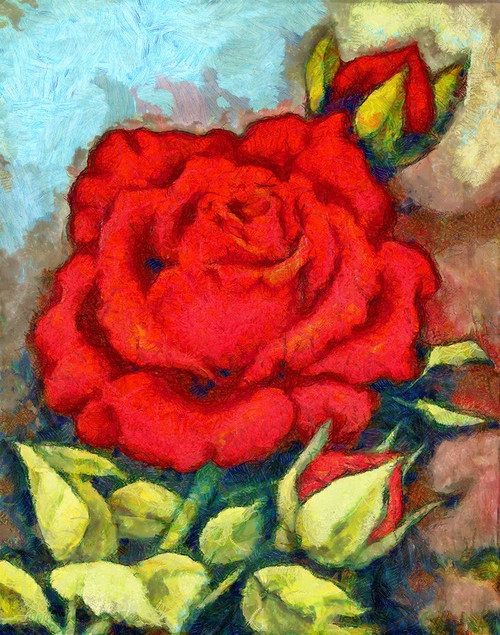 Red Roses I Poster Print by Ronald Bolokofsky # FAS1787