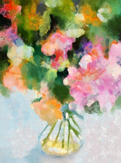 Vase of Flowers I Poster Print by Ronald Bolokofsky # FAS1837