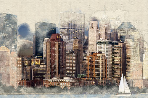 New York Architecture Poster Print by Ronald Bolokofsky # FAS1404