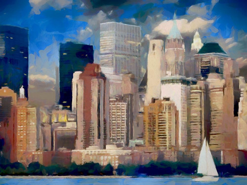New York Skyline Poster Print by Ronald Bolokofsky # FAS1473