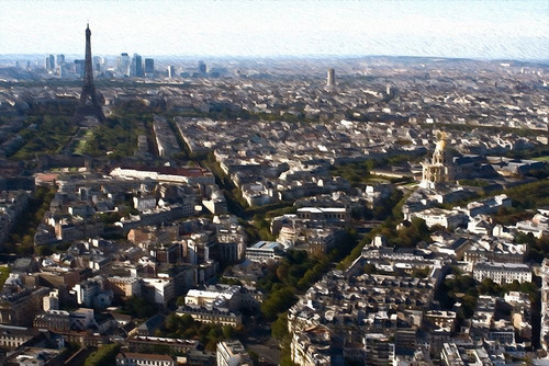 Paris View II Poster Print by Ronald Bolokofsky # FAS1479
