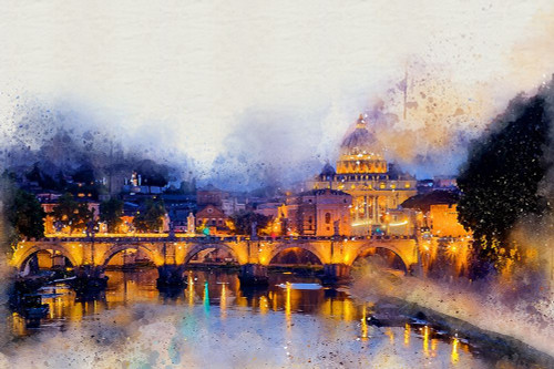 Saint Peters Basilica Poster Print by Ronald Bolokofsky # FAS1491