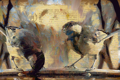 Sharing a Drink I  Poster Print by Ronald Bolokofsky # FAS1327