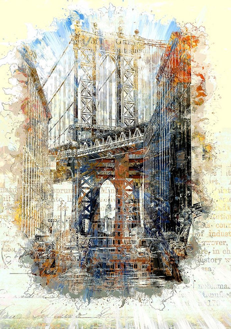 Brooklyn Bridge I Poster Print by Ronald Bolokofsky # FAS1429