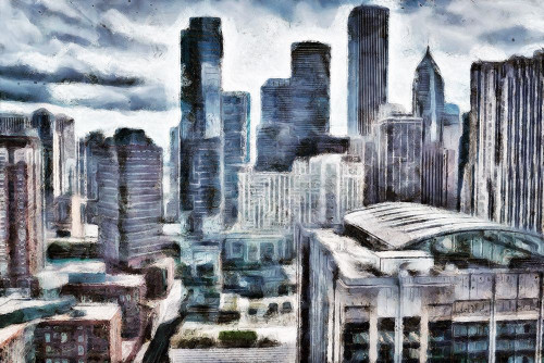 Chicago Buildings Poster Print by Ronald Bolokofsky # FAS1443