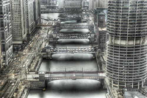 Chicago Bridges  Poster Print by Ronald Bolokofsky # FAS1441
