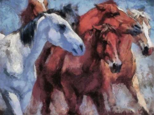 Small Herd Poster Print by Ronald Bolokofsky # FAS1304