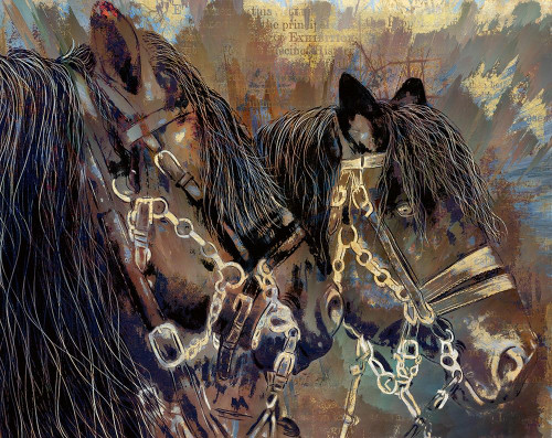 Two Horses Poster Print by Ronald Bolokofsky # FAS1343