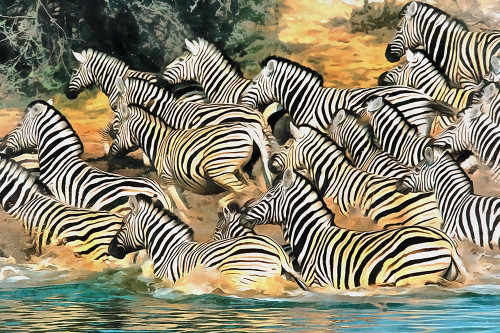 At the Drinking Hole Poster Print by Ronald Bolokofsky # FAS1271