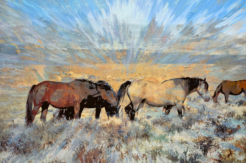 Grazing On the Grass Poster Print by Ronald Bolokofsky # FAS1295